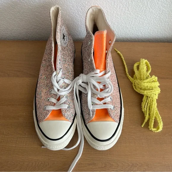 JW Anderson Converse Chuck 70 Hi Glitter Pack Sneakers Mens 9 Women’s 11 - Picture 1 of 9